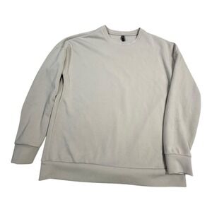 LAZYPANTS Womens Size M Light Beige Crew Neck Long Sleeve Pullover Sweatshirt